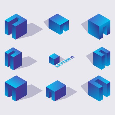 İzometrik tarzı P Rus Kiril alfabesi harfi