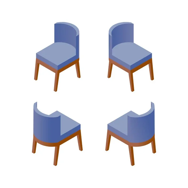 Векторний ізометричний дизайнерський стілець. Меблеві елементи дизайну. Векторні ілюстрації — стоковий вектор