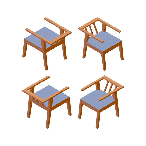Изометрическое современное кресло для отеля. Комплект векторной мебели. Квартира, кафе или офисная мебель. Атрибут домашнего интерьера в стиле 3d top view — стоковый вектор