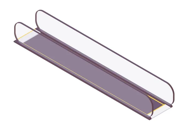 Isometrisch Beweglicher Gehweg Oder Travolator Beweglicher Bürgersteig Flughafen Der Bahn — Stockvektor