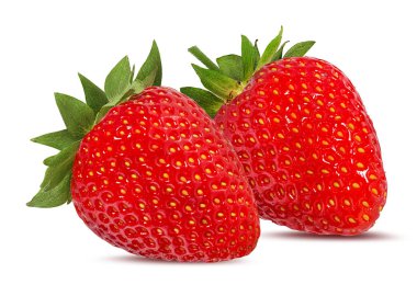 Çilek beyaz arkaplanda izole edildi