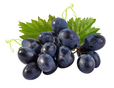 Beyaz arkaplanda izole edilmiş taze üzümler