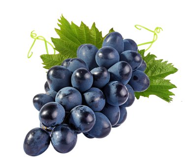 Beyaz arkaplanda izole edilmiş taze üzümler