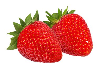 Çilek beyaz arkaplanda izole edildi