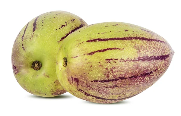 Pepino Melone Früchte Isoliert Auf Weißem Hintergrund Schneidpfad — Stockfoto