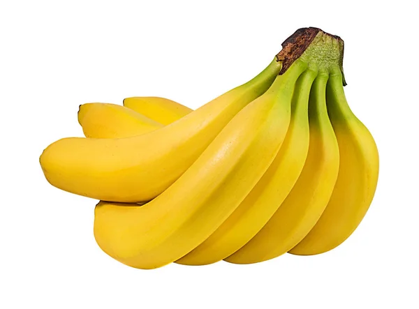 Μπανάνες Απομονωμένες Λευκό Φόντο — Φωτογραφία Αρχείου