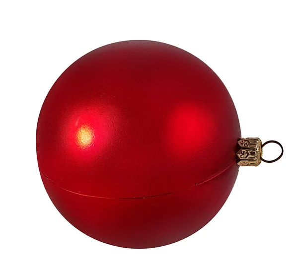 Bola Natal Pendurada Fita Isolada Branco — Fotografia de Stock