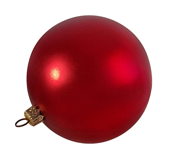 白いリボンに吊るされたクリスマスボール — ストック写真