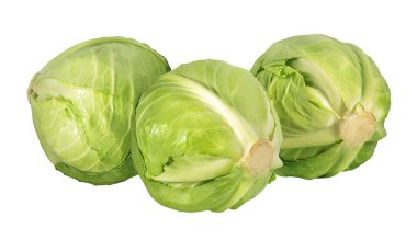 Beyaz arkaplanda yeşil lahana