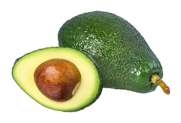 Verse Avocado Vruchten Geïsoleerd Witte Achtergrond Met Clipping Pad — Stockfoto