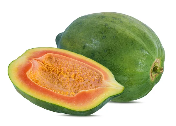 Papaya Isolerad Vit Bakgrund — Stockfoto