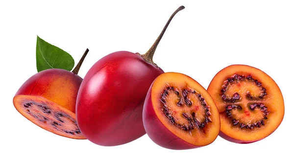 Tamarillo Eristetty Valkoisella Pohjalla — kuvapankkivalokuva