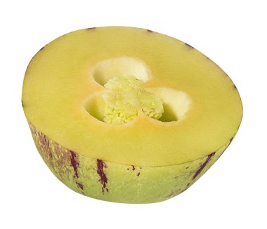 Beyaz arka plan üzerinde izole pepino kavun meyve. Kırpma yolu.