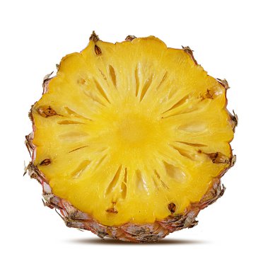 Beyaz arkaplanda izole edilmiş taze ananas