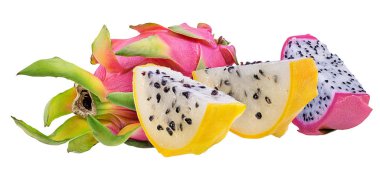 Beyaz arkaplanda Ejder Meyvesi izole