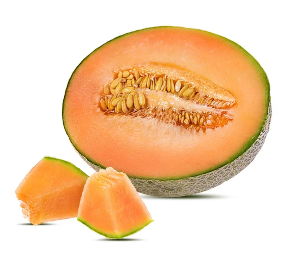 Melon Isolerad Vit Bakgrund — Stockfoto