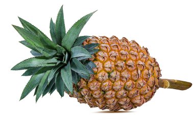 Beyaz arkaplanda izole edilmiş taze ananas