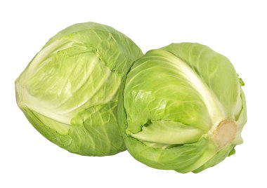 Beyaz arkaplanda yeşil lahana