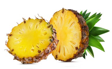 Beyaz arkaplanda izole edilmiş taze ananas