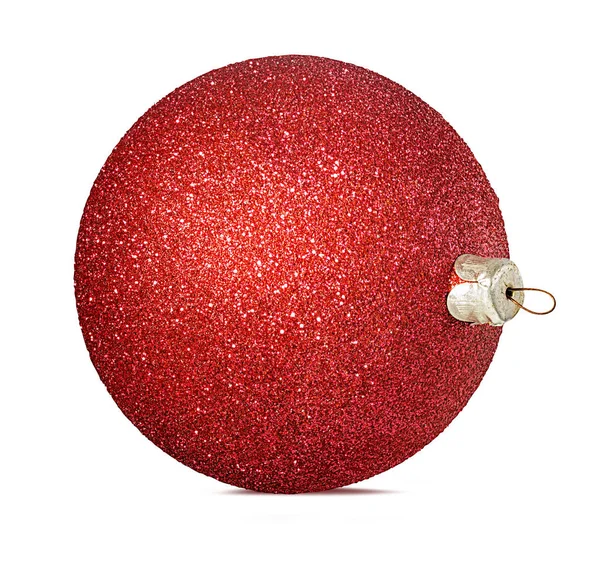 Red Christmas Bal Geïsoleerd Wit — Stockfoto