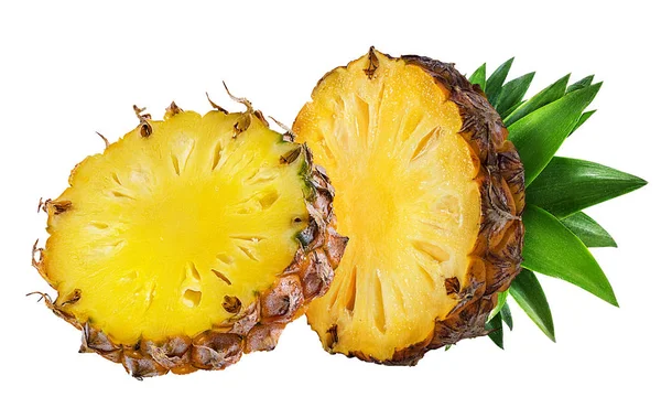 Beyaz arkaplanda izole edilmiş taze ananas