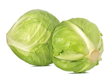 Beyaz arkaplanda yeşil lahana