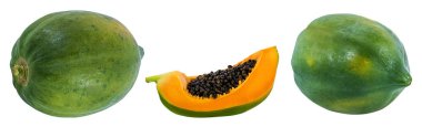 Papaya beyaz arka planda izole edilmiş