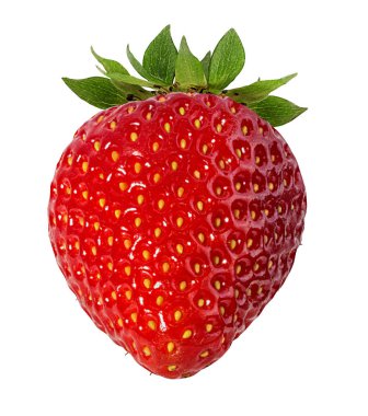 Çilek beyaz arkaplanda izole edildi