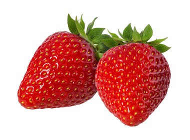 Çilek beyaz arkaplanda izole edildi