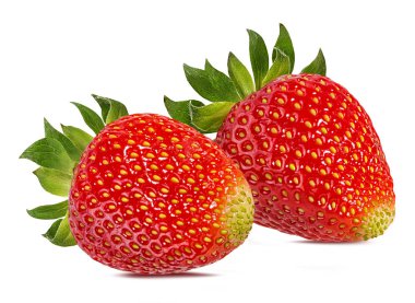 Çilek beyaz arkaplanda izole edildi