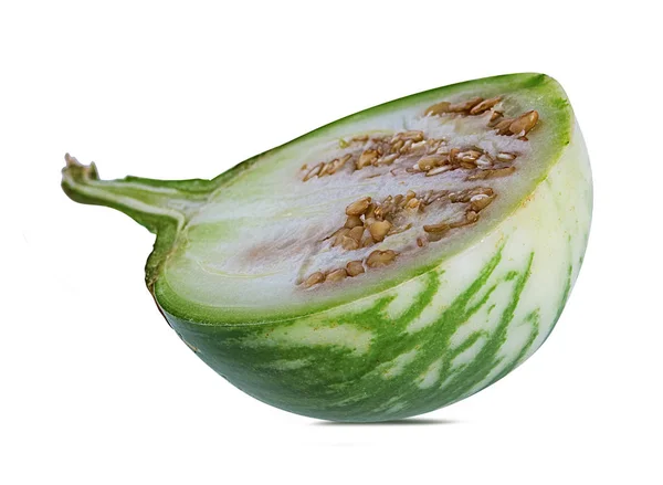泰国茄子克密特 或老挝绿色条纹茄子隔离 — 图库照片