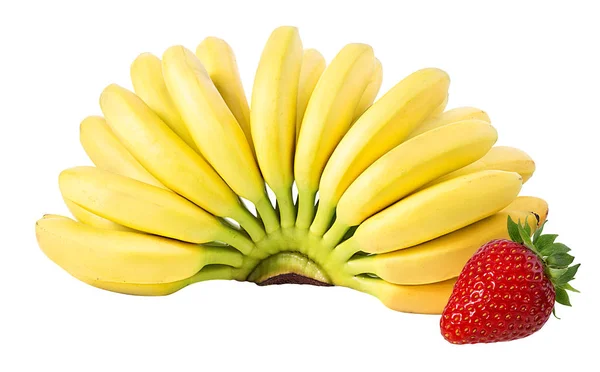 Plátanos Fresas Aislados — Foto de Stock