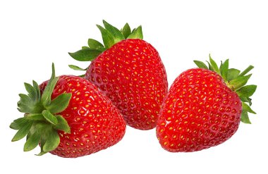 Çilek beyaz arkaplanda izole edildi