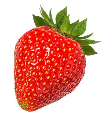 Çilek beyaz arkaplanda izole edildi