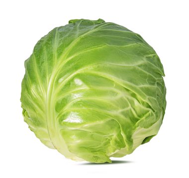 Beyaz arkaplanda yeşil lahana