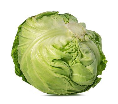 Beyaz arkaplanda yeşil lahana