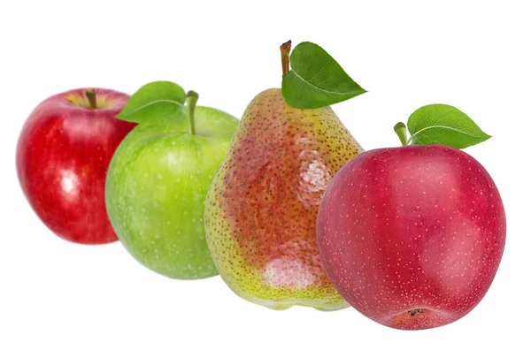 Pears Apple Isolated White Background — Stock Photo, Image