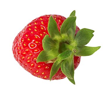 Çilek beyaz arkaplanda izole edildi