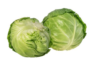 Beyaz arkaplanda yeşil lahana