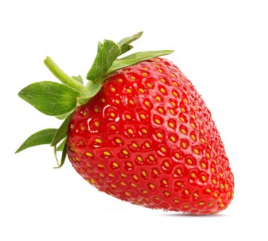 Çilek beyaz arkaplanda izole edildi