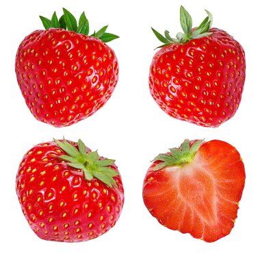 Çilek beyaz arkaplanda izole edildi