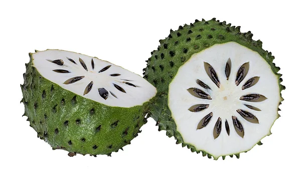 Annona Muricata Oursop Fruit Appel Suiker Ustard Apple Geïsoleerd Witte — Stockfoto