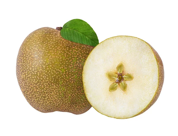 Asian Pear Grusza Chińska Białym Tle — Zdjęcie stockowe