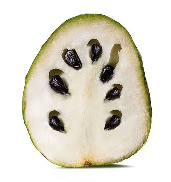 Fruta Cherimoya Isolada Sobre Branco — Fotografia de Stock