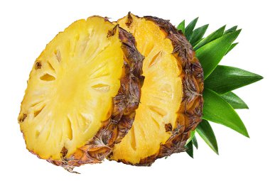 Beyaz arkaplanda izole edilmiş taze ananas