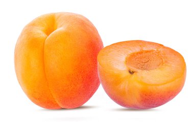 Kayısı beyaz arkaplanda izole edildi