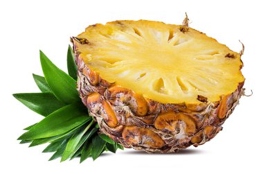 Beyaz arkaplanda izole edilmiş taze ananas
