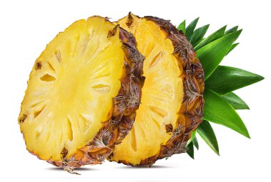 Beyaz arkaplanda izole edilmiş taze ananas