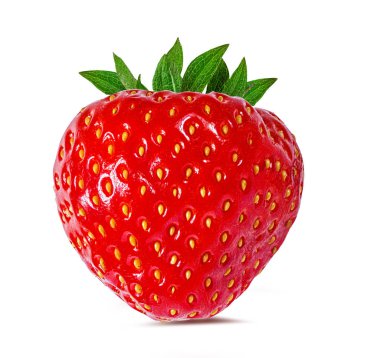 Çilek beyaz arkaplanda izole edildi