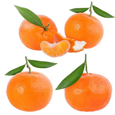 Mandalina ya da mandalina meyvesi beyaz arkaplanda izole
